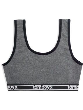 TomboyX Essentials Soft Bra Size Small Charcoal Logo